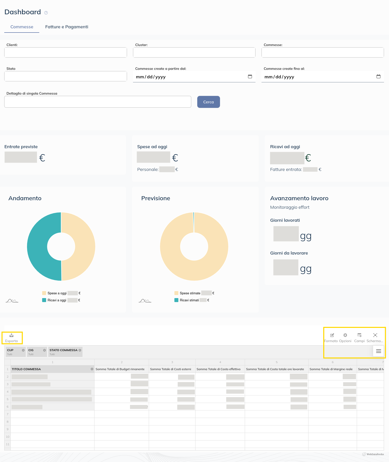 Dashboard commesse 2