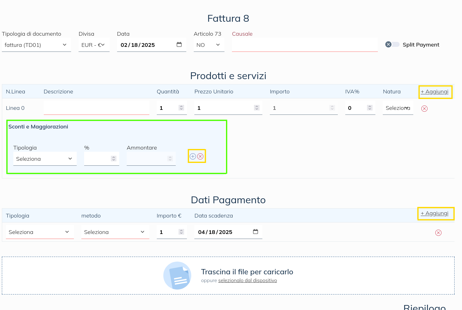 Immagine Modifica fattura 2