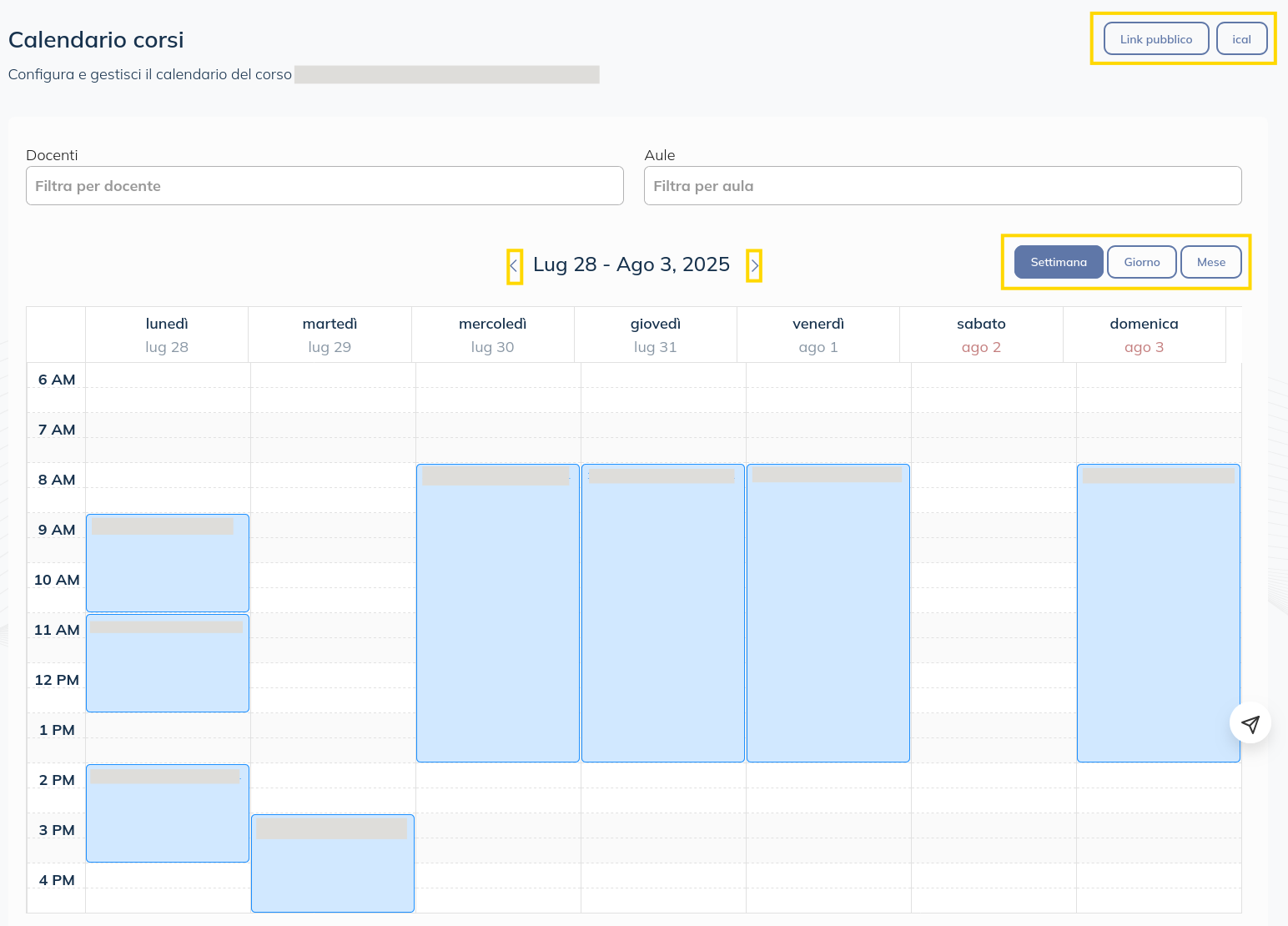 Immagine Course calendario