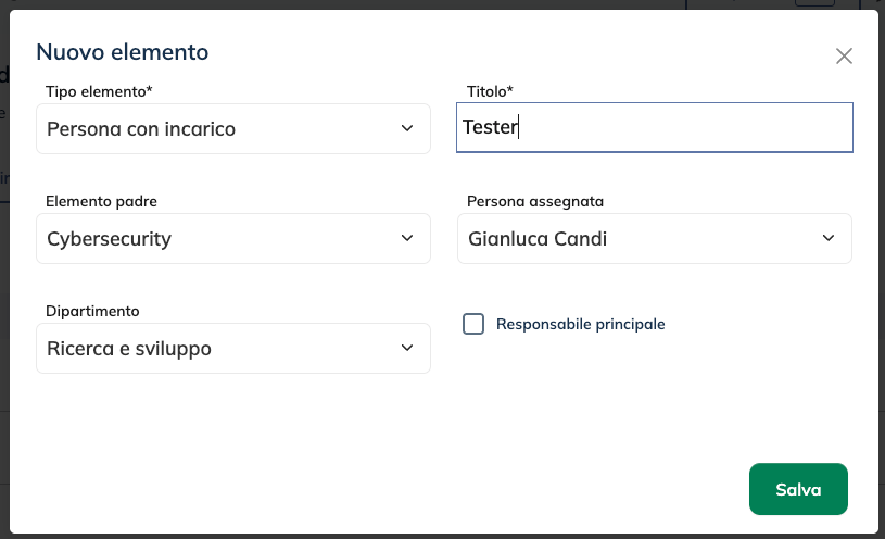 aggiungi elemento